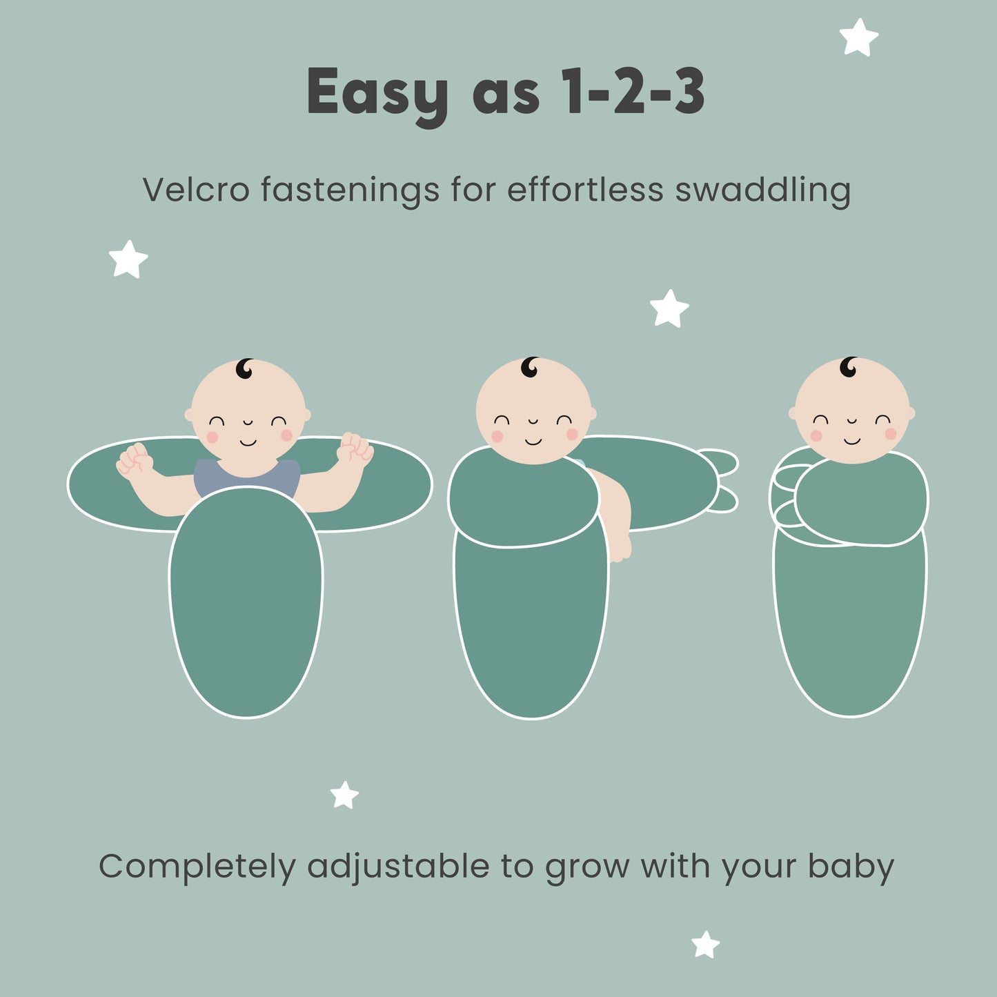 Adjustable Baby Swaddle Wrap (Spots & Stripes)