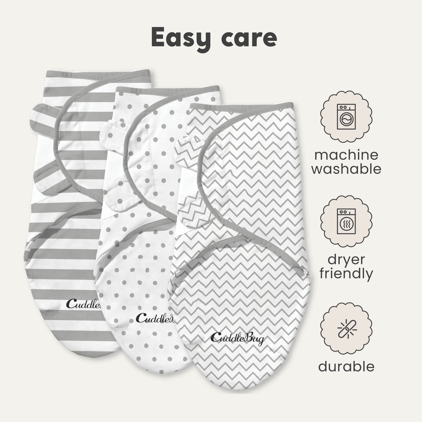 Adjustable Baby Swaddle Wrap (Spots & Stripes)