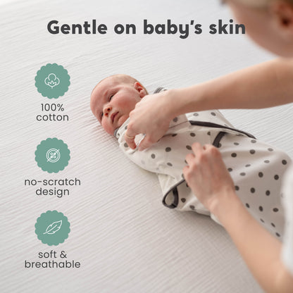 Adjustable Baby Swaddle Wrap (Spots & Stripes)